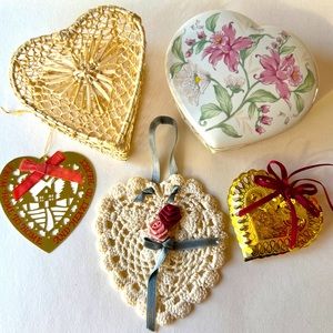 Five Heart Items, trinket boxes, ornament, love